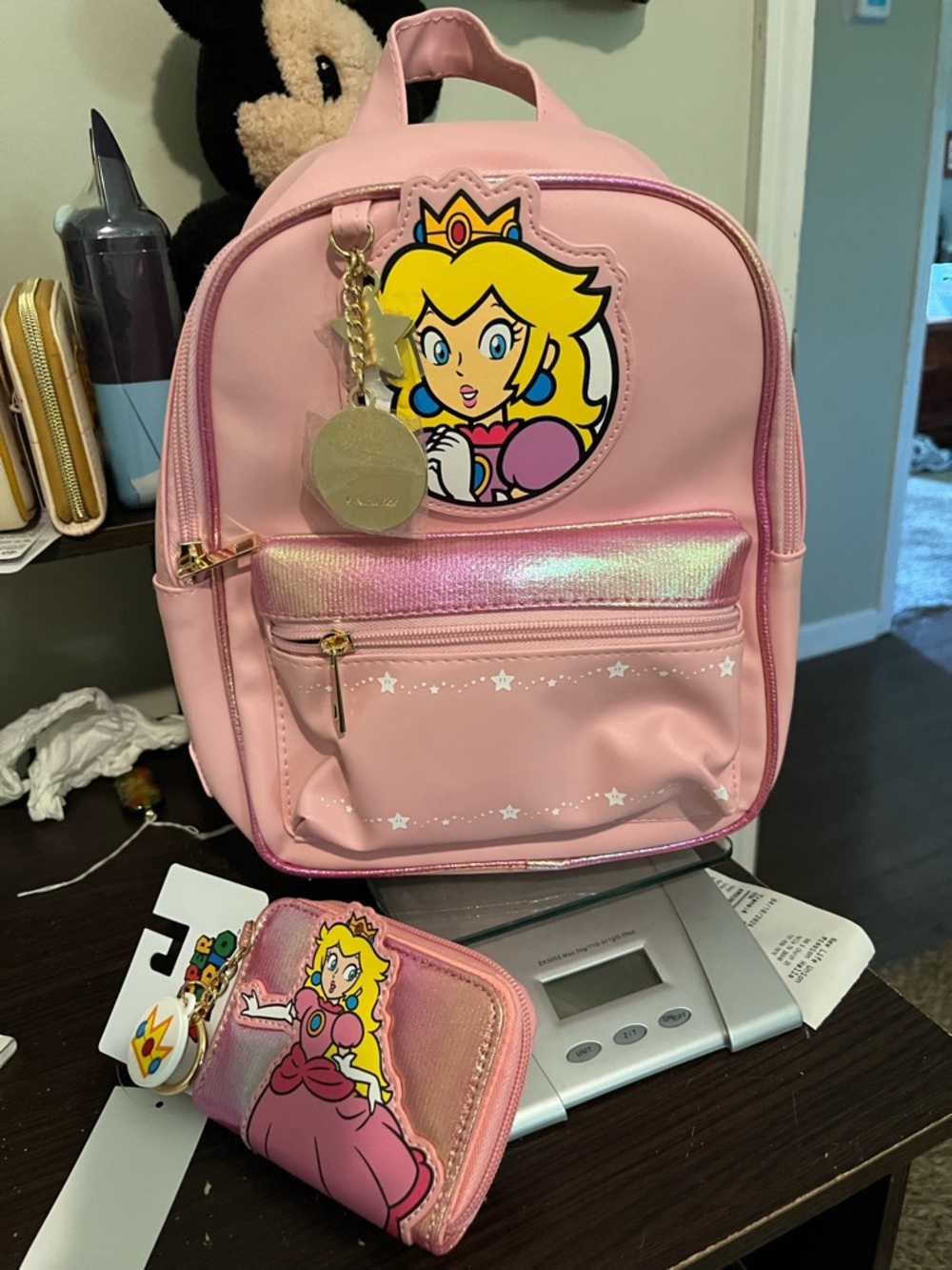 Nintendo Peach Pink Mini Backpack and Wallet Set - Pink, Yellow, Gold